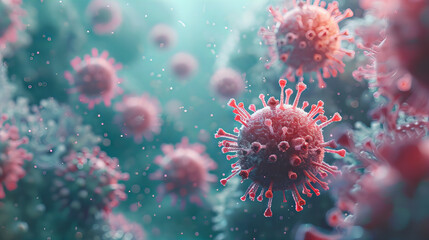 Bacteria and cells of an biological organism under microscope in the laboratory. closeup view of a virus like covid corona, dna helix on black background
