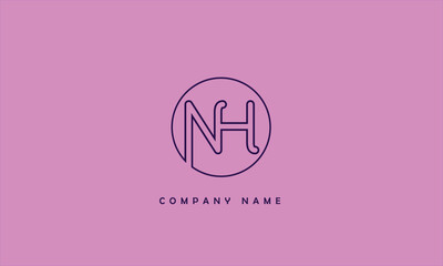 NH, HN, N, H Abstract Letters Logo Monogram