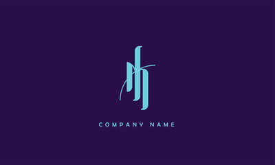 NH, HN, N, H Abstract Letters Logo Monogram