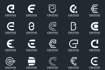 mega collection abstract letters E logo design