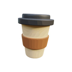 Coffe cup 3d vector illustration design 