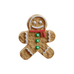 gingerbread man 3d icon vector illustration design