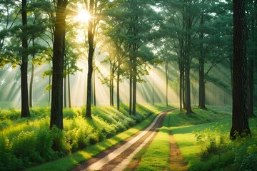 Obraz premium road in the forest