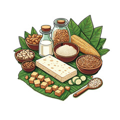 traditional tempe tempeh vegetarian food from soybean