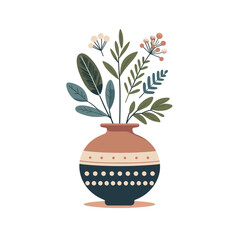 botanical garden plant on vas illustration element