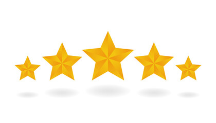 Five stars customer product rating review for apps and website