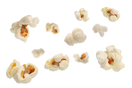 Flying popcorn on transparent background png