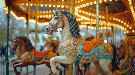 Fototapeta na wymiar Carousel Horse Beauty