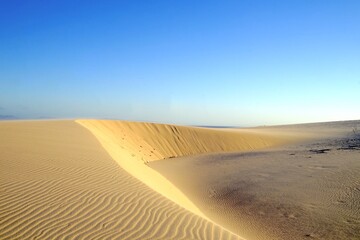 high sandy dune landscape near Valdevaqueros, Tarifa, Cadiz, Andalusia, Spain, fantastic landscape,...