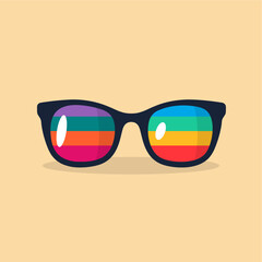 vector flat pride glasses illustration