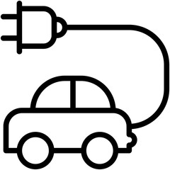 Electric Car Vector Icon 