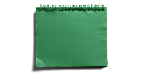 Fototapeta premium Green Spiral Notebook Isolated