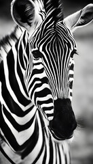 Graceful Monochrome Majesty: Stunning Portrait of a Zebra in Black and White