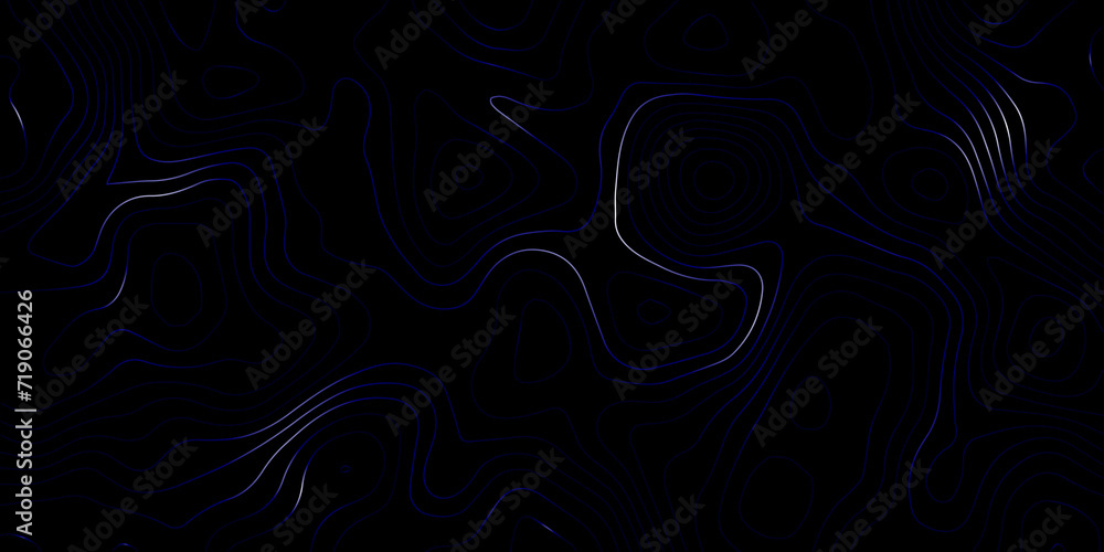 Poster luxury abstract topographic line map. modern design with black background with topographic wavy patt