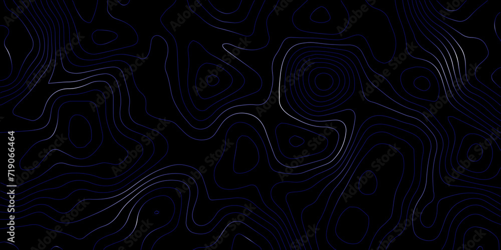 Poster luxury abstract topographic line map. modern design with black background with topographic wavy patt