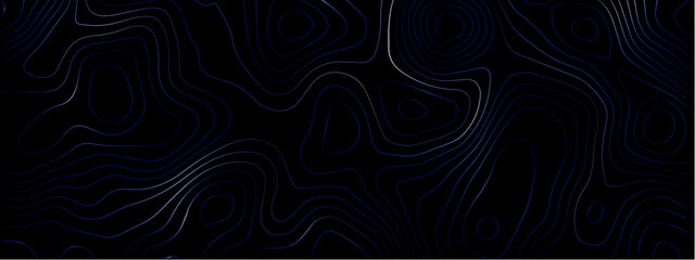 Luxury abstract Topographic line map. Modern design with black background with topographic wavy pattern design. Topographic map background concept. Topo contour map. Rendering abstract illustration.
