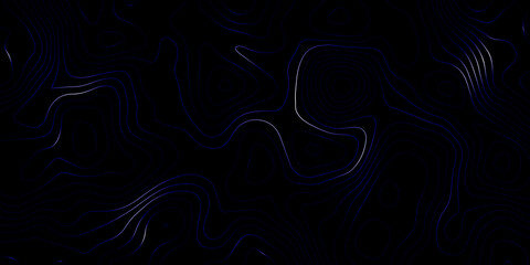 Luxury abstract Topographic line map. Modern design with black background with topographic wavy pattern design. Topographic map background concept. Topo contour map. Rendering abstract illustration.