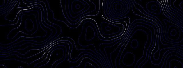 Luxury abstract Topographic line map. Modern design with black background with topographic wavy pattern design. Topographic map background concept. Topo contour map. Rendering abstract illustration.