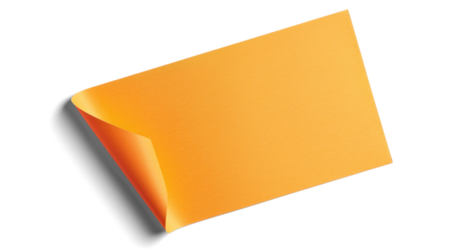 Orange Blank Paper on Transparent