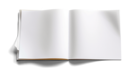 Open Blank Notebook Isolated on Transparent