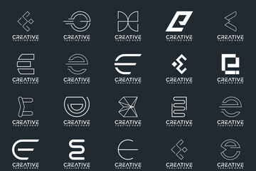 mega collection abstract letters E logo design