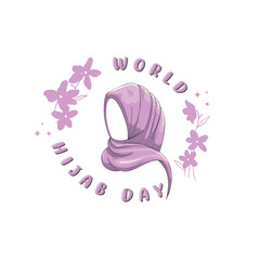 World Hijab Day February 1st Vector Illustration