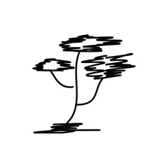 Obraz premium illustration of a scribbled tree. children's abstract doodle decoration