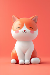 3D mini cute cartoon cat