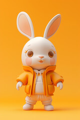 Blind box toy Japanese cartoon design, cute little rabbit with clothes, clean solid color background,3d render --ar 2:3 --v 6 Job ID: d530b078-6562-4cfd-8a7f-b6a3c4b2f36b