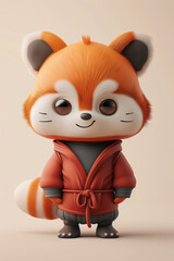 Blind box toy Japanese cartoon design, cute little red panda with clothes, clean solid color background,3d render --ar 2:3 --v 6 Job ID: dc575687-6caa-4f73-a2d9-e566d27644a0