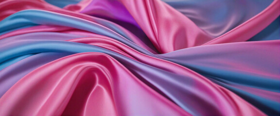 Obraz premium Vibrant Silk Background in Neon Colors