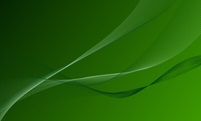 green gradient with smooth lines wave curves abstract background