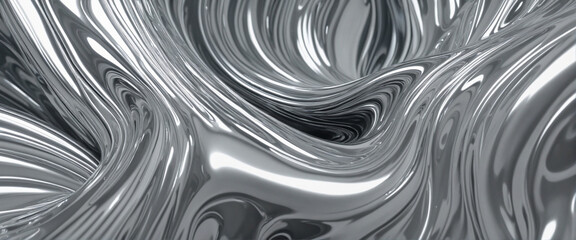 Abstract silver shape, 3d render