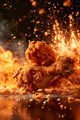 Fried chicken with explosion 