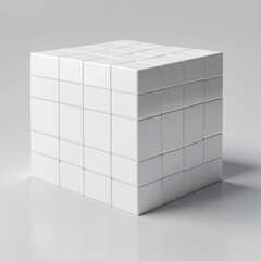 3D Render of White Cubes