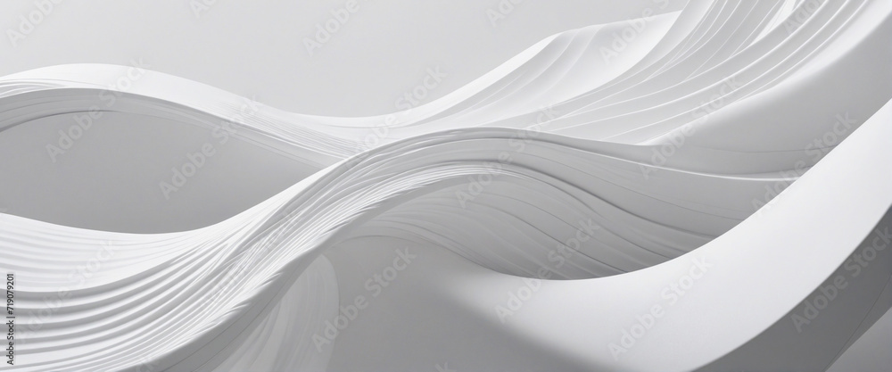 Poster white curved design, 3d rendering
