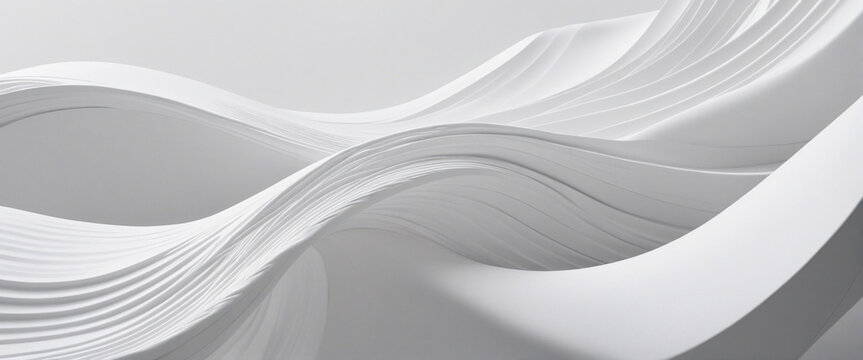 White Curved Design, 3D Rendering