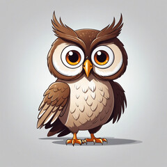 Naklejka premium Minimalist Owl Logo Illustration