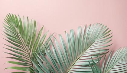 Pastel tropical palm leaf gradient in minimal art style