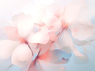 Abstract composition with delicate sakura petals