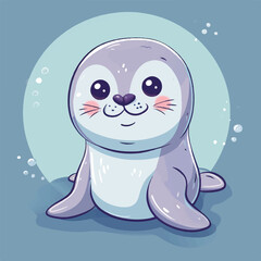 Cute Kawaii Seal Chibi Mascot
