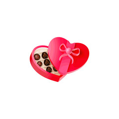 Valentine chocolate 3D icons vector illustration