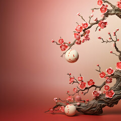 Obraz na płótnie Canvas bouble on tree with flowers