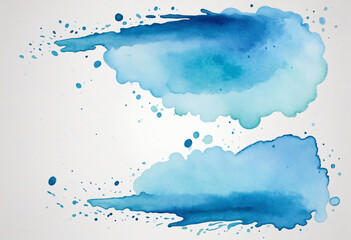 Obraz premium Abstract blue watercolor design element on paper. Perfect for creative projects.