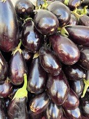 eggplants on market stall