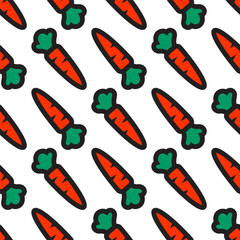 Carrot background Seamless cartoon pattern for children. Design ideas for publications, wallpaper, wrapping paper, textiles, clothing