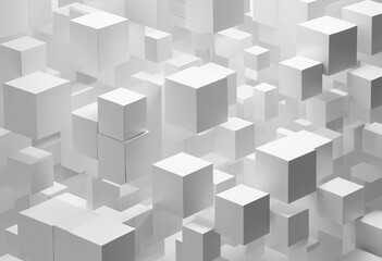 Obraz premium 3D geometric design in white, abstract background