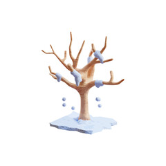 Snow-covered tree 3D icons