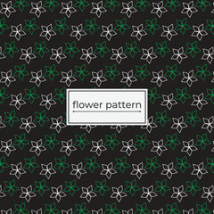 Vector black background white and green pattern