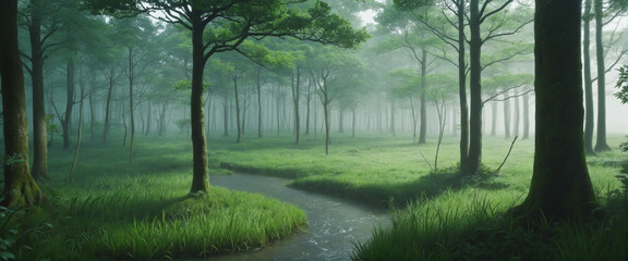 Enchanted woods during the rainy season